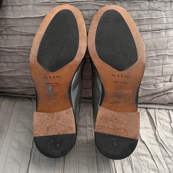 M. Gemi Shiny Silver Loafers Size 41 - Picture 4 of 5